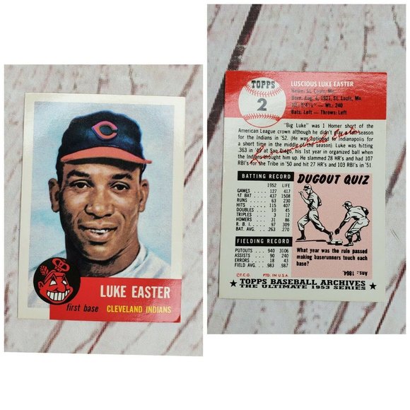 Luke Easter Topps Archives #2 Ultimate 1953 Series Baseball Trading Card Reprint - Picture 1 of 4